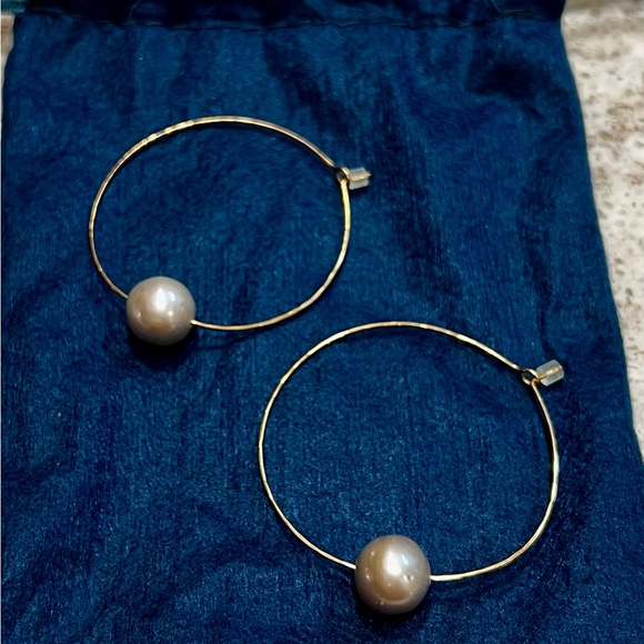 Mary MacGill Jewelry - Mary MacGill Baroque Pearl Hoops Earings